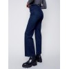 Flare Pull-on Jeans with Decorative Buttons - Blue Black