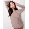 Knit Sweater with Back Lace-up Detail - Truffle