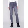 Bootcut Jeans with Asymmetrical Fringed Hem - Medium Gray