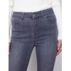 Bootcut Jeans with Asymmetrical Fringed Hem - Medium Gray