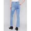 Bootcut Jeans with Asymmetrical Hem - Light Blue