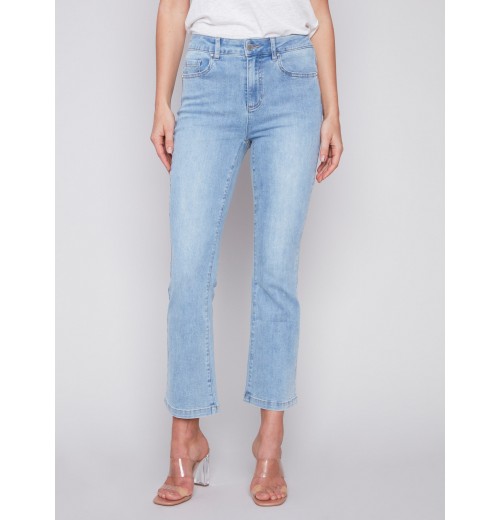 Bootcut Stretch Denim Pants - Light Blue