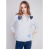 Cotton Sweater with Heart Patches - Grey