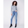 Cuffed Hem Jeans - Medium Blue