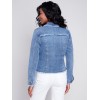 Jean Jacket with Frayed Edges - Medium Blue