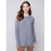 Knit Sweater with Lace-up Cuffs - Gray