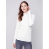 Mock Neck Rib Sweater - Ecru