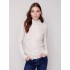 Mock Neck Sweater with Honeycomb Stitch - Almond