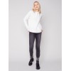 Ottoman Cotton Funnel Neck Sweater - Ecru