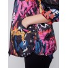 Printed Quilted Puffer Vest with Hood - Graffiti