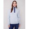 Quarter Zip Funnel Neck Sweater - Snowflake