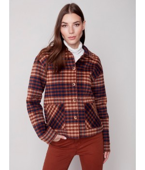 Reversible Plaid Jacket - Cinnamon