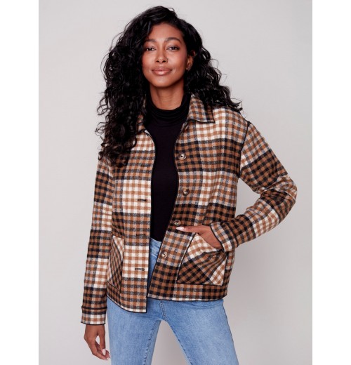 Reversible Plaid Jacket - Truffle