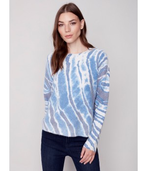 Reversible Printed Sweater - Denim