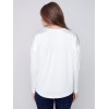 Satin and Jersey Knit Top - Ecru