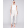 Side Slit Tapered Pants - Beige