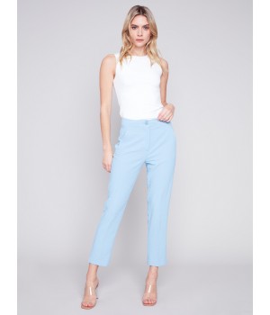 Side Slit Tapered Pants - Sky