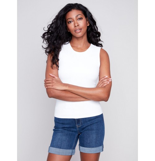 Sleeveless Super Stretch Top - White