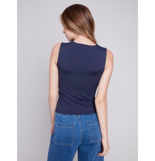 Sleeveless Super Stretch Top - Navy