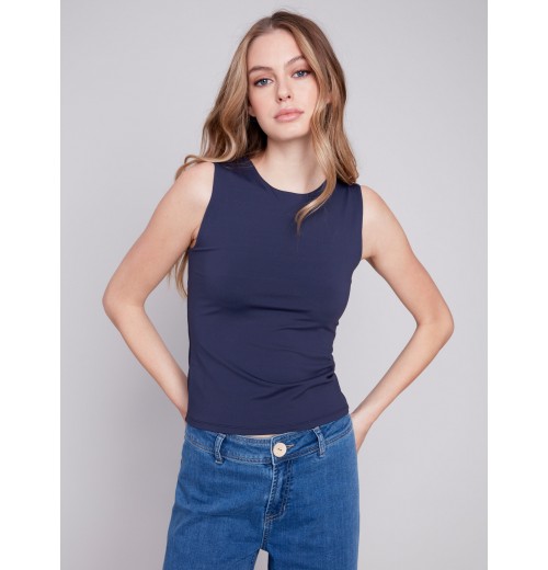 Sleeveless Super Stretch Top - Navy