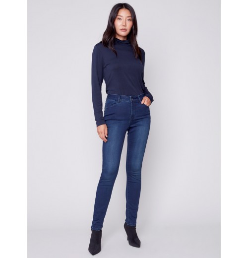 Soft Stretch Skinny Jeans - Blue Black