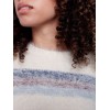 Striped Hairy Yarn Sweater - Multicolor