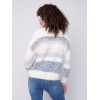 Striped Hairy Yarn Sweater - Multicolor