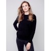 Sweater with Removable Scarf - Black