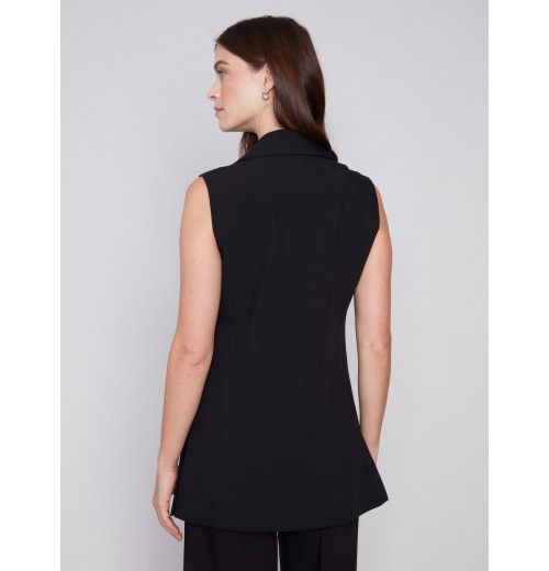 Tailored Blazer Vest - Black