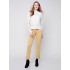 Twill Jeans with Eyelet Hem Detail - Gold