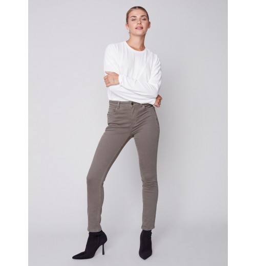 Twill Pants with Zipper Pocket Detail - Spruce