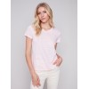 V-Neck Linen T-Shirt - Lotus