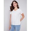 V-Neck Linen T-Shirt - Natural