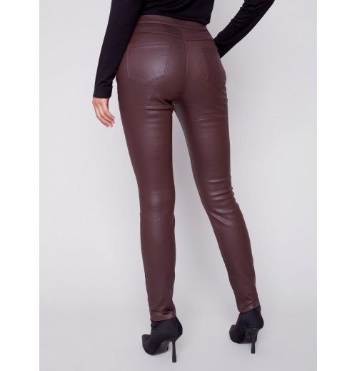 Wax Twill Pull-On Pants - Chocolate